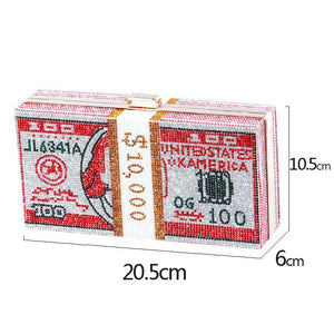 Crystal Money Bags Women Dollar Handbag Diamond Evening Party Purse Clutch