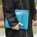 Crocodile Pattern Women's Clutch Bag Envelope Evening Handbag
