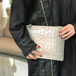 Crocodile Pattern Women's Clutch Bag Envelope Evening Handbag