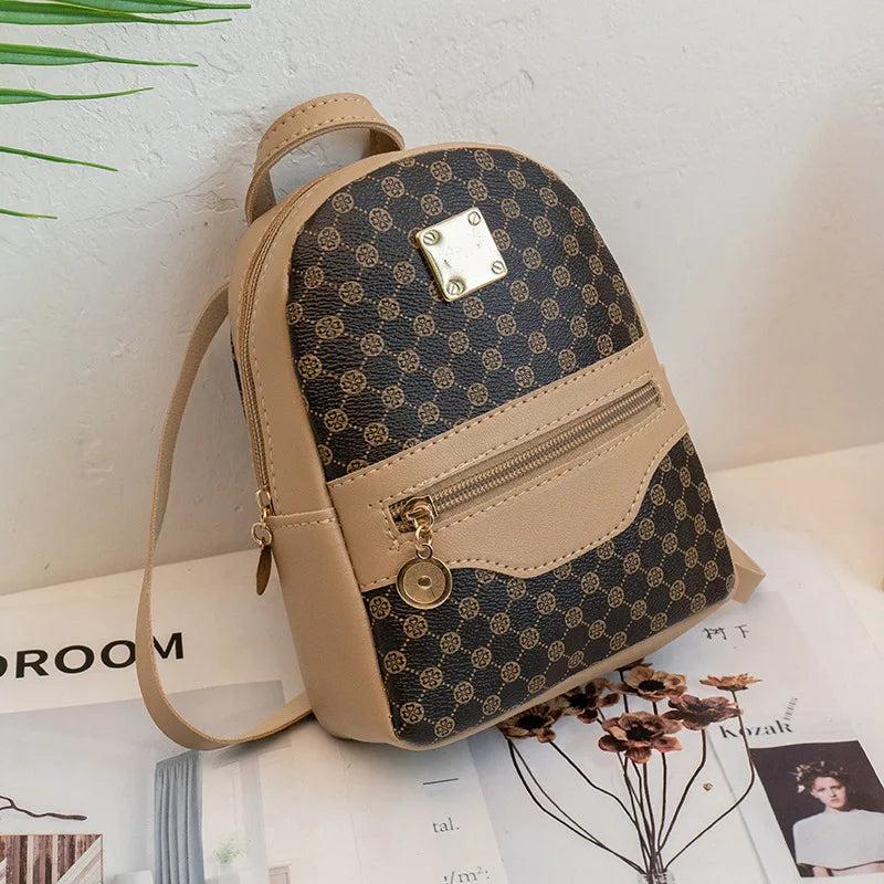 Mini Backpack for Girls PU Leather Storage Bag
