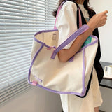 Large Capacity Women's Canvas Tote Bag for Shopping