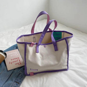 Large Capacity Women's Canvas Tote Bag for Shopping