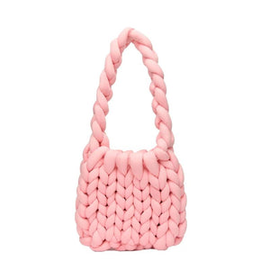 Chunky Knit Crossbody Bag Acrylic Chain Purse Woven Crochet Bag