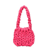 Chunky Knit Crossbody Bag Acrylic Chain Purse Woven Crochet Bag