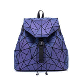 Luminous Backpack Colorful Geometric Women's Folding Red