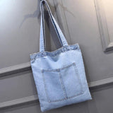 Denim Crossbody Totebag for Women with Zipper