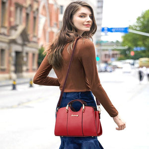 Women Crossbody Bag Waterproof Leather Messenger Handbag