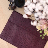 Ostrich Pattern Leather Laptop Bag for Women