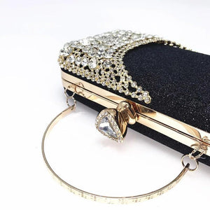 Silver Crystal Evening Clutch for Wedding Party