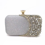 Silver Crystal Evening Clutch for Wedding Party