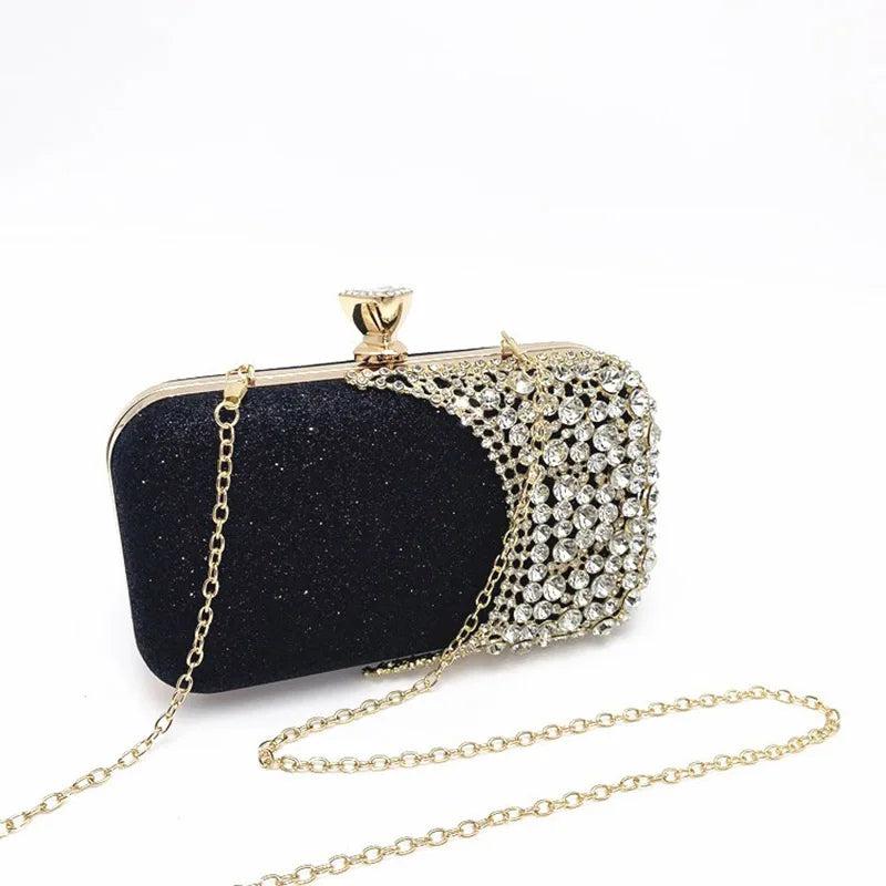 Silver Crystal Evening Clutch for Wedding Party