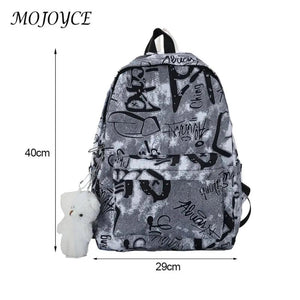 Graffiti Butterfly Oxford Backpack Women Rucksack Ladies Shoulder Bag