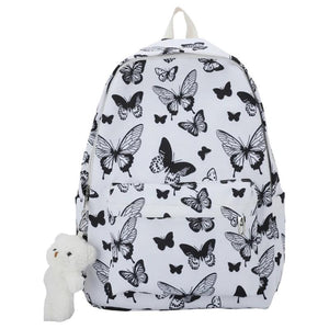 Graffiti Butterfly Oxford Backpack Women Rucksack Ladies Shoulder Bag