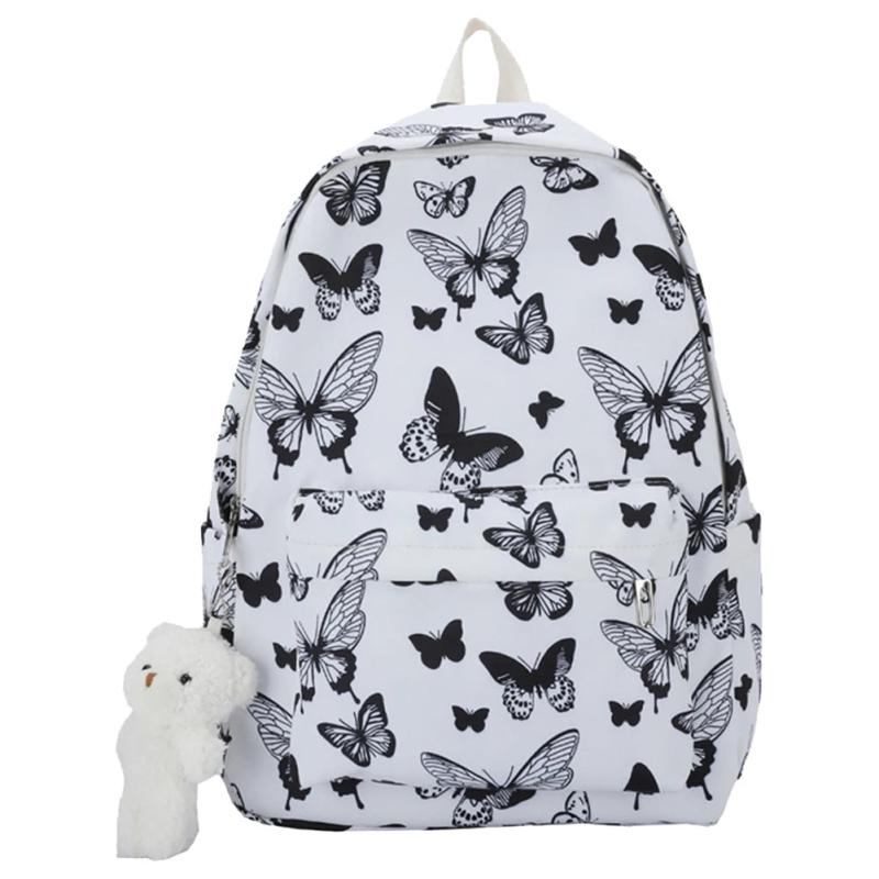 Graffiti Butterfly Oxford Backpack Women Rucksack Ladies Shoulder Bag