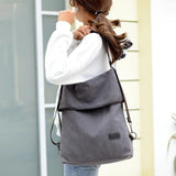Women's Canvas Backpack Shoulder Bag Large Capacity