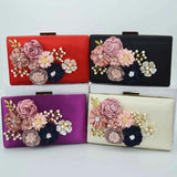 Red Pink Purple Flower Evening Bags Clutches