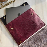 Alirattan Envelope Pouch Bag Ostrich Pattern Laptop Clutch Bag