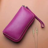 Women Leather Clutch Bag Travel Tote Multi-card Money Phone Small Bag