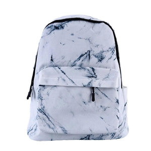 Marbling Canvas Backpack For Girls Large Capacity Rucksack School Bag