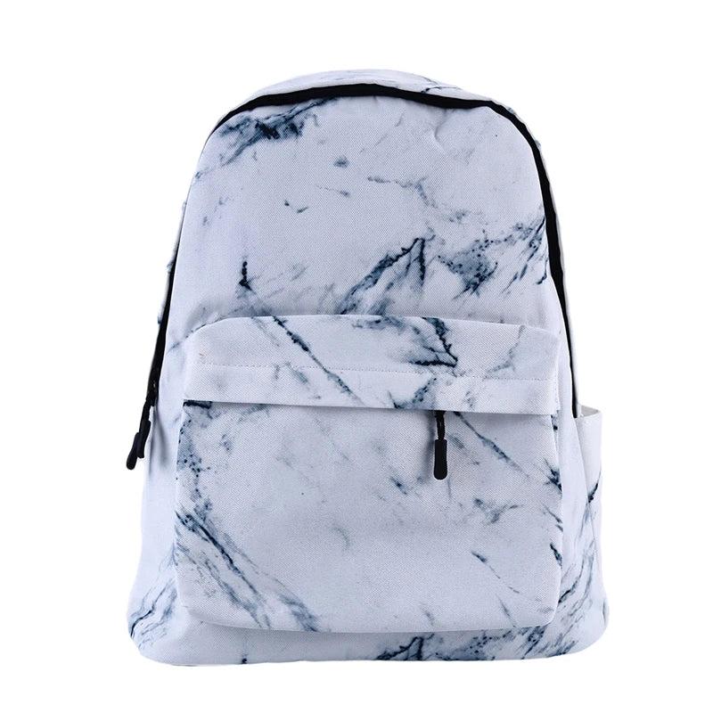 Marbling Canvas Backpack For Girls Large Capacity Rucksack School Bag