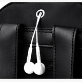 Women Backpack With Headphone Cable Hole Anti Theft School Bags