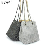 Sequin Evening Party Sliver Purse Women Bucket Shoulder Bag Crossbody Bag