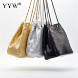 Sequin Evening Party Sliver Purse Women Bucket Shoulder Bag Crossbody Bag