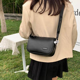 Solid PU Leather Armpit Crossbody Bag Women's Handbag