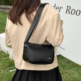 Solid PU Leather Armpit Crossbody Bag Women's Handbag