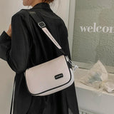 Solid PU Leather Armpit Crossbody Bag Women's Handbag