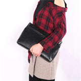 Snake Grain Leather Laptop Bag for Women