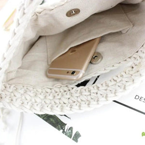 Summer Straw Handbag Women Knitting Tassel Tote Clutch Bohemian Beach Woven Bag