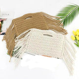 Summer Straw Handbag Women Knitting Tassel Tote Clutch Bohemian Beach Woven Bag