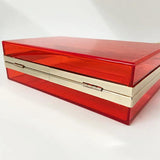 Red Transparent Acrylic Clutch Bag Evening Party Chain Women Shoulder Bag