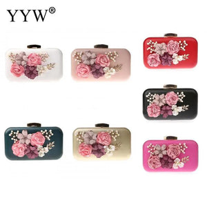 Floral Party Clutch Bag Wedding Evening Handbag Chain Shoulder Bags