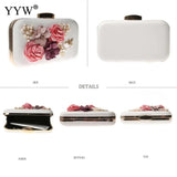 Floral Party Clutch Bag Wedding Evening Handbag Chain Shoulder Bags