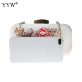 Floral Party Clutch Bag Wedding Evening Handbag Chain Shoulder Bags