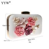 Floral Party Clutch Bag Wedding Evening Handbag Chain Shoulder Bags