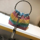 Silver Rhinestone Women's Shoulder Bag