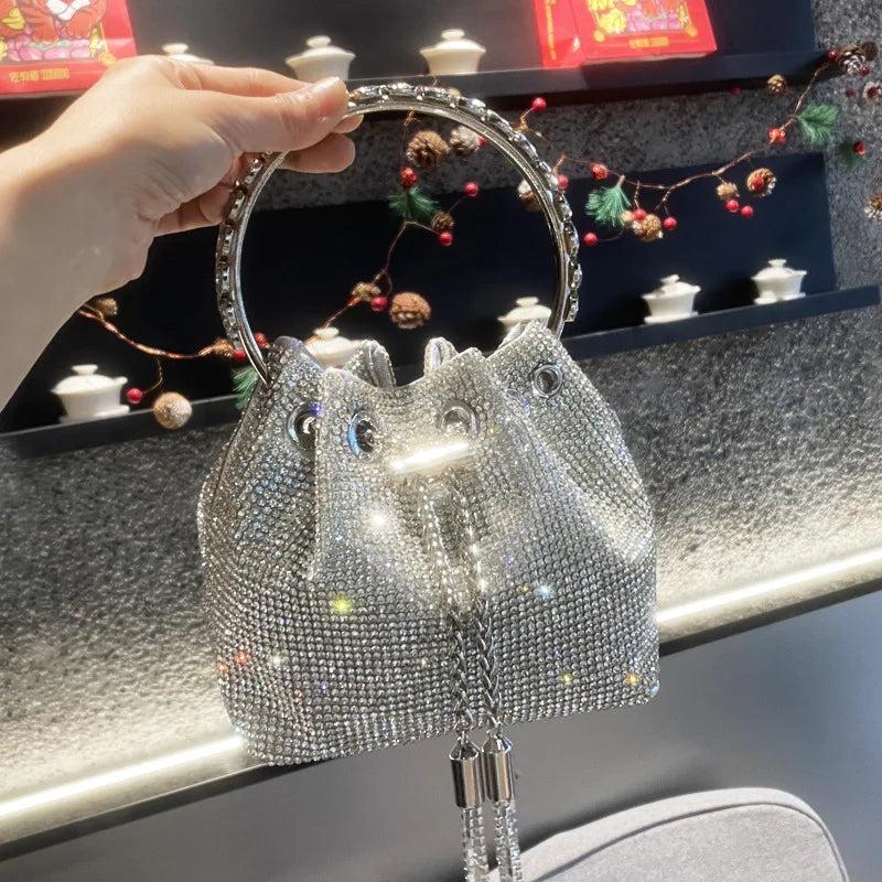 Silver Rhinestone Women's Shoulder Bag