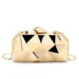 Metal Clutches Hexagon Mini Party Purse Silver Bags