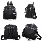 Solid Oxford Women Backpack Small Bagpack Schoolbag for Girls Multifunction