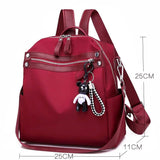 Solid Oxford Women Backpack Small Bagpack Schoolbag for Girls Multifunction