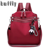 Solid Oxford Women Backpack Small Bagpack Schoolbag for Girls Multifunction