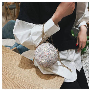 Colorful Diamonds Crystal Ball Clutch Handbag