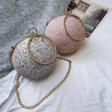 Colorful Diamonds Crystal Ball Clutch Handbag
