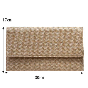 Straw Clutch Purse for Women Beach Handbag Envelope Style