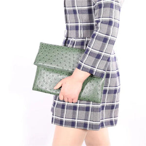 Serpentine Leather Clutch Crossbody Bag for Women