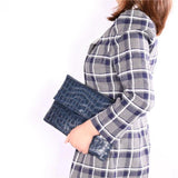 Serpentine Leather Clutch Crossbody Bag for Women