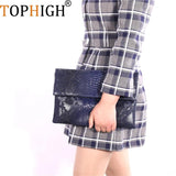 Serpentine Leather Clutch Crossbody Bag for Women